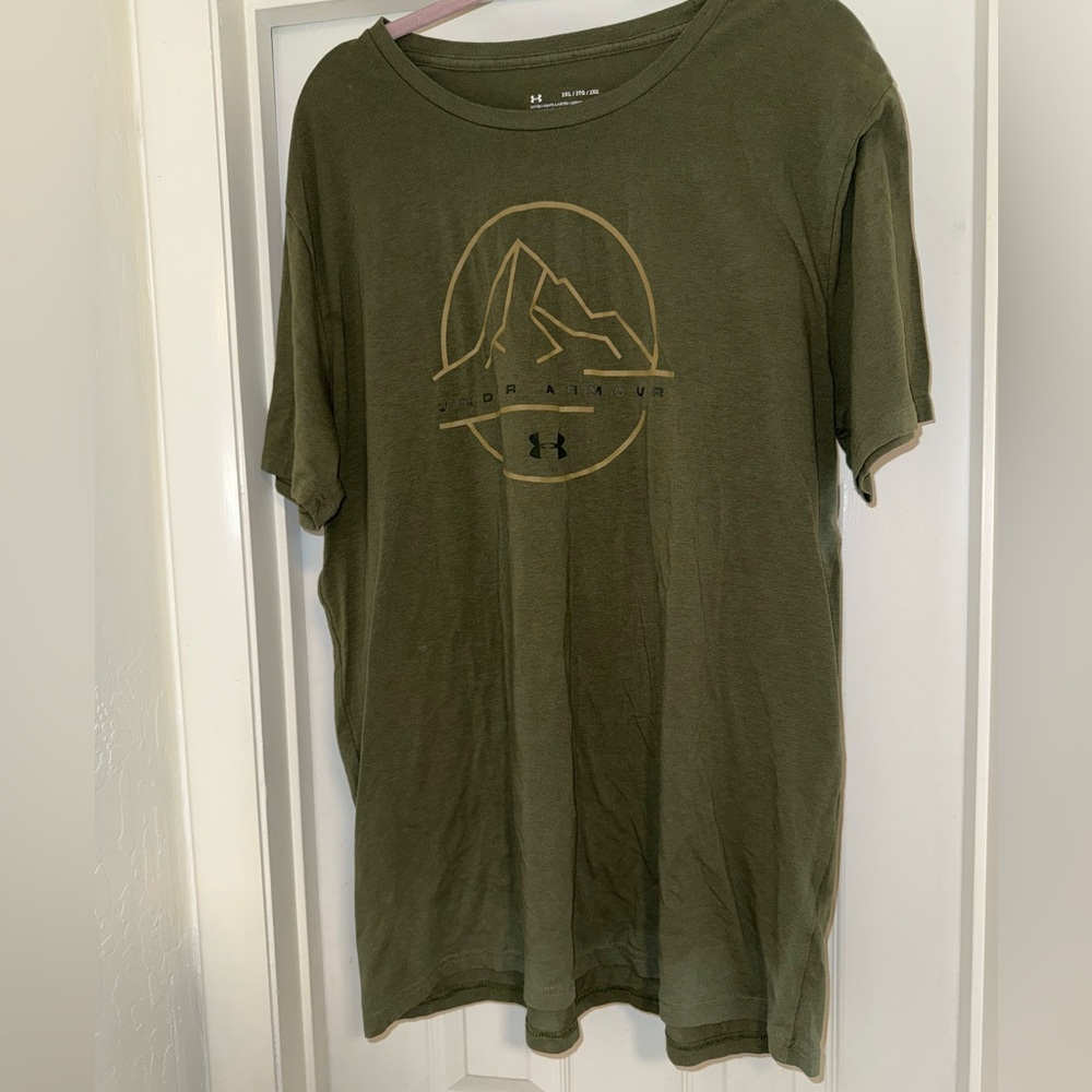 (Under Armour Men’s Olive Green Mountain Graphic Training Tee Size 2XL) - Picture 6 of 6
